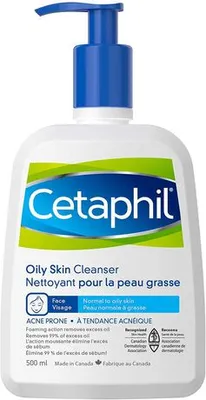 Cetaphil Oily Skin Cleanser / Foaming Facial Wash / For Oily, Combination, Acne-Prone And Sensitive Skin / 500Ml