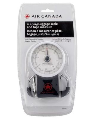 Air Canada 80 Lbs (35 Kg) Luggage Scale And Tape Measure White