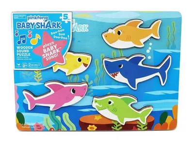 Cardinal Games Pinkfong Baby Shark Wooden Puzzle 5 Pieces With Song Multicolour
