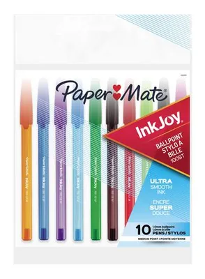 Paper Mate Inkjoy Pen Ballpoint Stick, Medium-1.0Mm, 10Pk, Assorted Fashion Coloured Inks Assorted