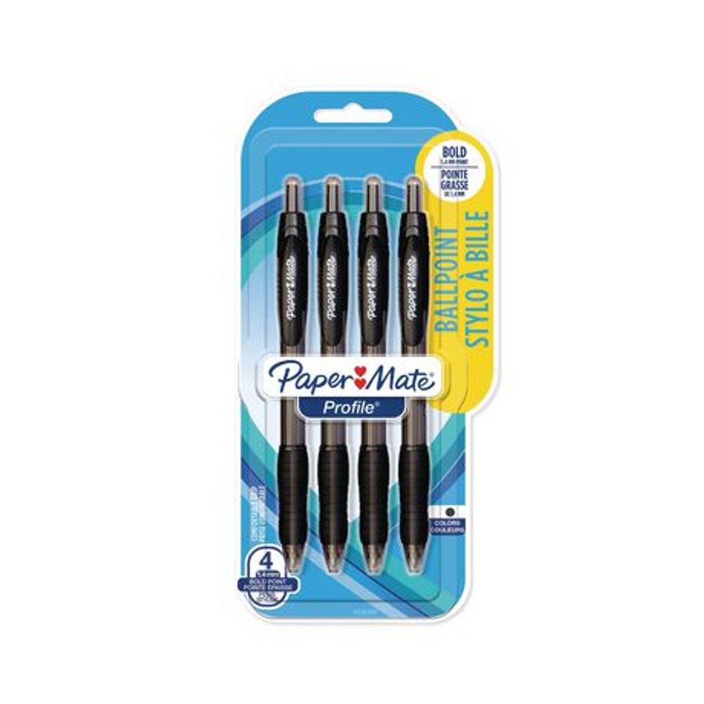 Paper Mate ComfortMate Ultra Ballpoint Pens, Black, 4 Count