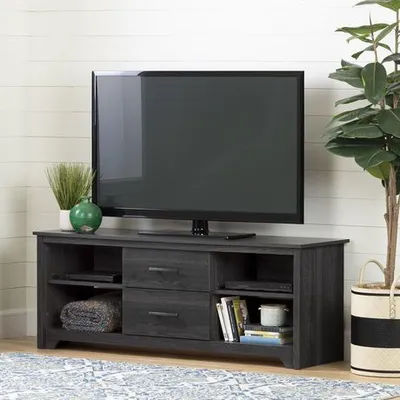 South Shore Fusion Tv Stand With Drawers For Tvs Up To 60" Gray Oak