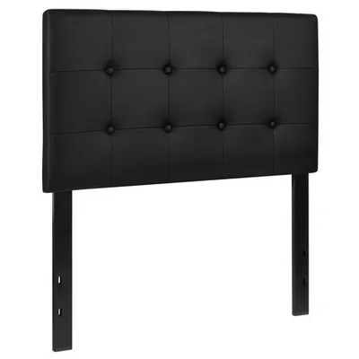 Flash Furniture Lennox Tufted Upholstered Twin Size Headboard In Black Vinyl Black Twin