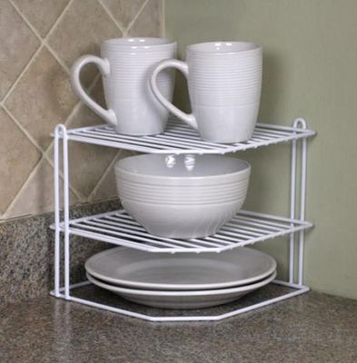 Small Vinyl Coated Wire Dish Rack with Utensil Holder, White