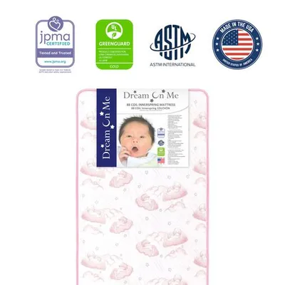 Dream On Me Twilight 5 80 Coil Spring Crib And Toddler Bed Mattress In Pink Pink Standard Crib