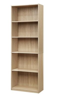 Mainstays 5 Shelf Bookcase True Black Oak Birch