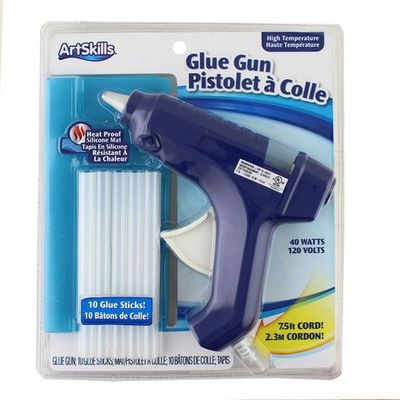 ArtSkills Gray Hot Glue Gun Kit with Glue Sticks and Silicone Mat, for  Crafts and Repairs 