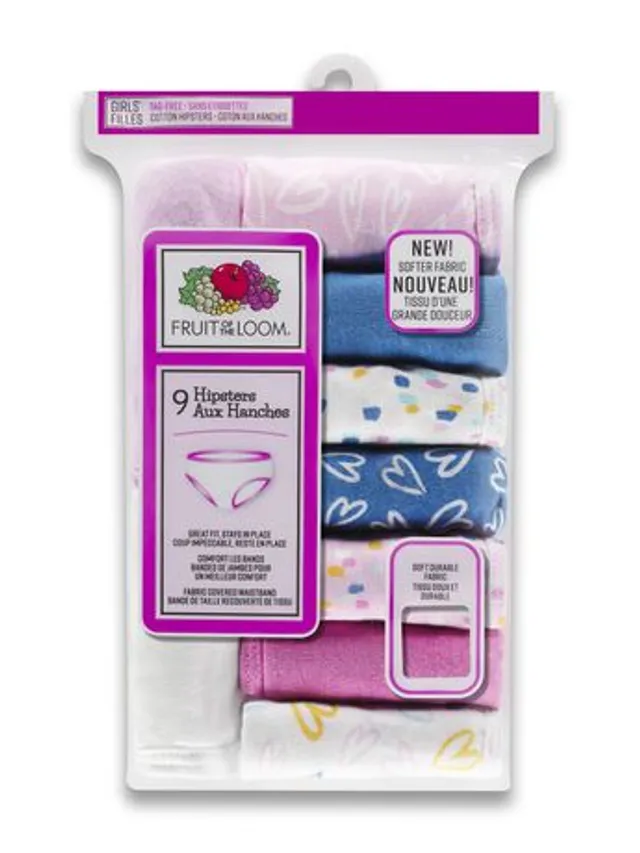 Fruit of the Loom Girls' Hipster, Assorted, 6(Pack of 9) 