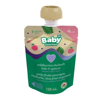 Baby Gourmet Foods Inc Baby Gourmet Wildberries, Rhubarb, Kale & Quinoa Organic Baby Food Puree Plus