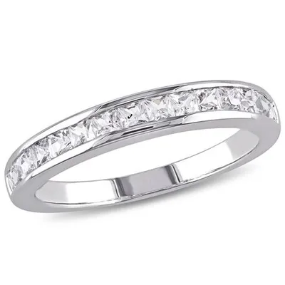 Miabella 0.75 Carat T.G.W. Created White Sapphire Sterling Silver Eternity Ring White 5