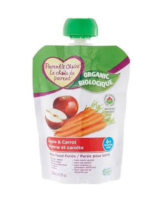 Parent's Choice Organic Apple & Carrot Baby Food Pur E