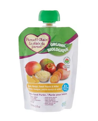 Parent's Choice Organic Apple, Mango, Sweet Potato & Millet Baby Food Pur E