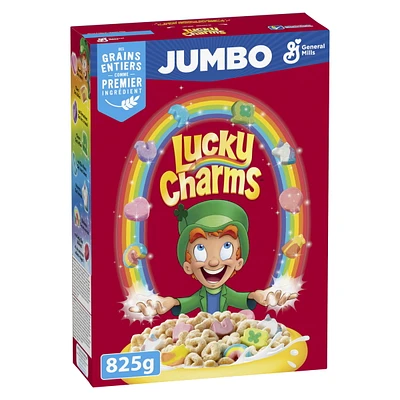 Lucky Charms, Céréales de Petit Déjeuner Avec des Guimauves,Grains Entiers, Format Geant, 825 g 825g