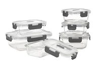 MAINSTAYS Rectangular glass food storage with PP Lid, MS GLASS 12SETS