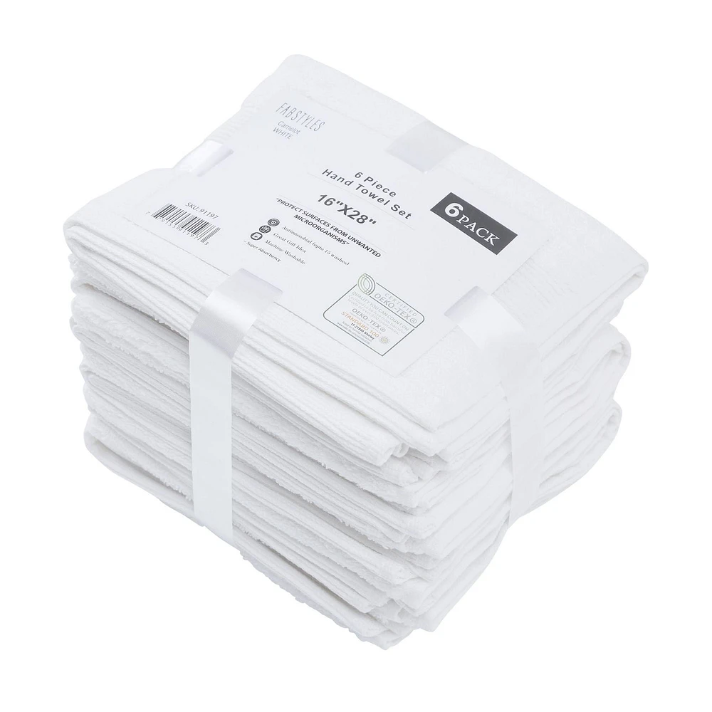 Essuie-mains Fabstyles super doux et absorbants, essuie-mains de luxe pour spa, maison et hôtel, essuie-mains à séchage rapide, lot de 6