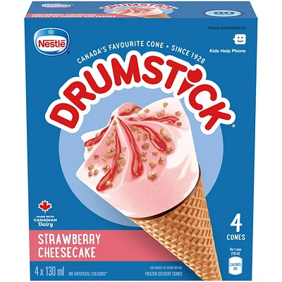 NESTLÉ® DRUMSTICK® Strawberry Cheesecake Cones 4 x 130 ml, 4 x 130 ML