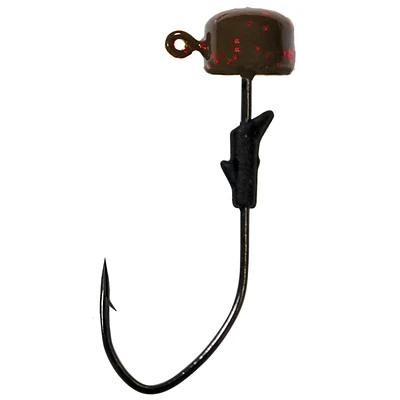 Eagle Claw QLNJ18-64 Laser Sharp Pro-V Finesse Jig, 1/8oz, Green Pumpkin/Red Flake, Size 1/0 Hook, 5 Hooks/Pack, Laser Sharp Pro-V Finesse Jig, GP/RF