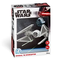4D Build, Star Wars Imperial TIE Interceptor, Maquette 3D en papier, 129 pièces, pour adolescents et adultes, à partir de 10 ans