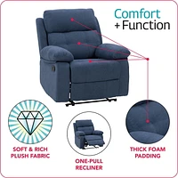 CorLiving Oren Manual Soft High Quality Fabric Recliner