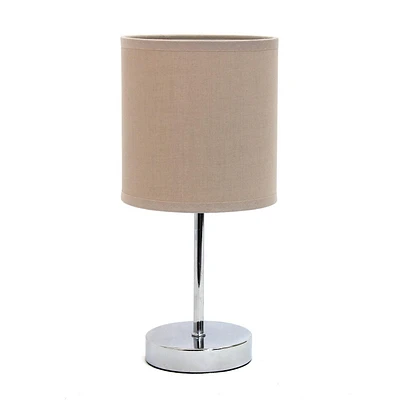 Simples Conceptions Mini lampe de table de base chromée avec abat-jour en tissu