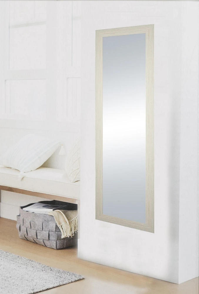 hometrends Miroir de porte en blanc blanchi 14x48po