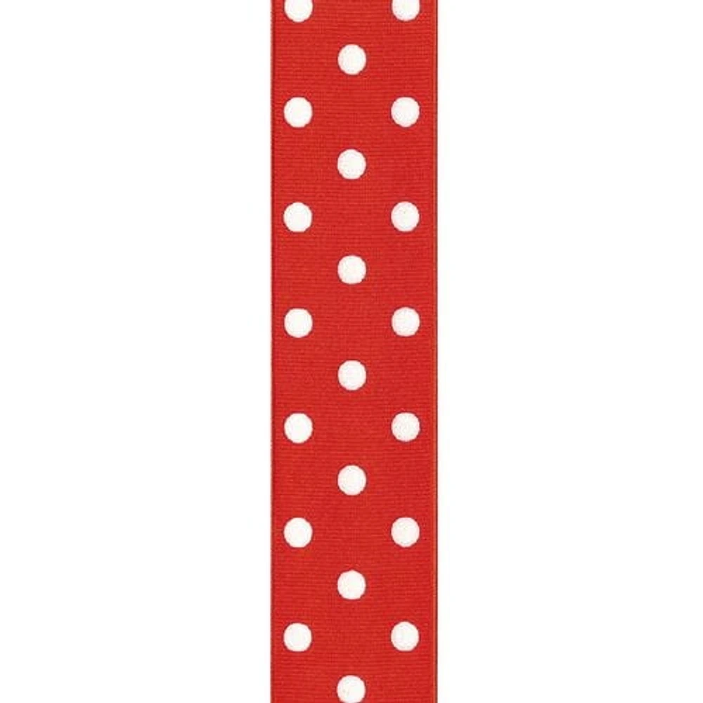 Ruban Grosgrain à pois Offray 39 mm