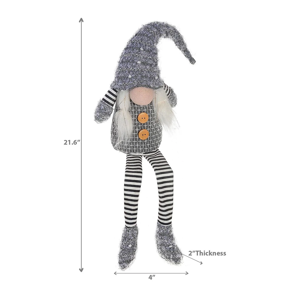Christmas Grey Gnome Planf Shelf Dangler 21,6 "