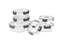 MAINSTAYS Rectangular glass food storage with PP Lid, MS GLASS 12SETS