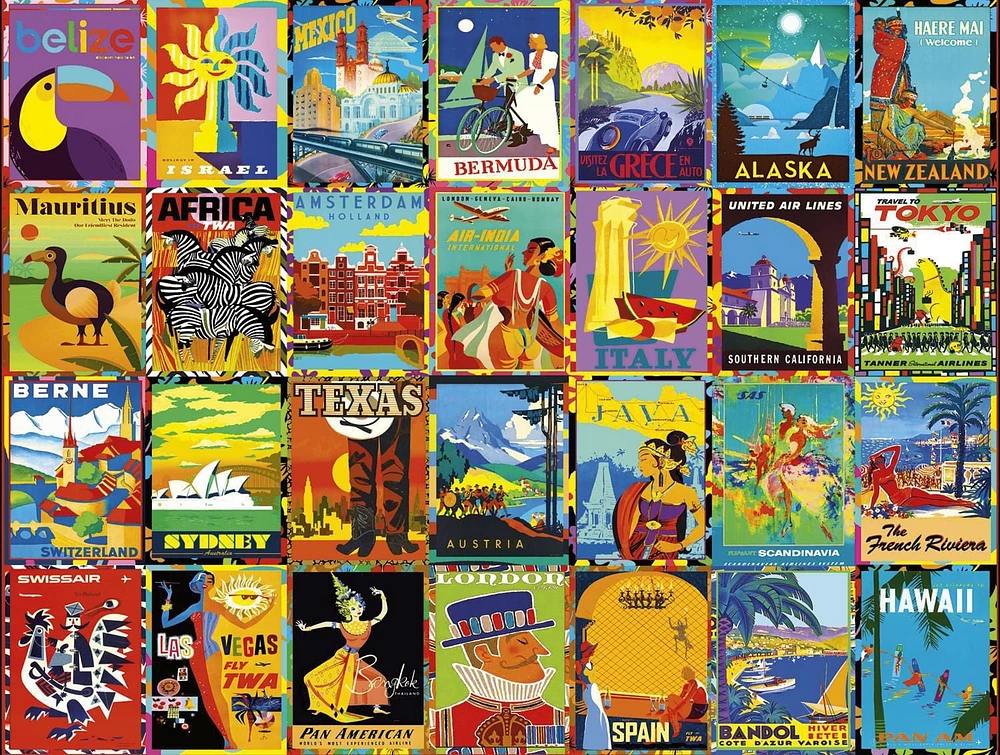 Buffalo Games Le puzzle Going Places Colorful Destinations en 750 pièces