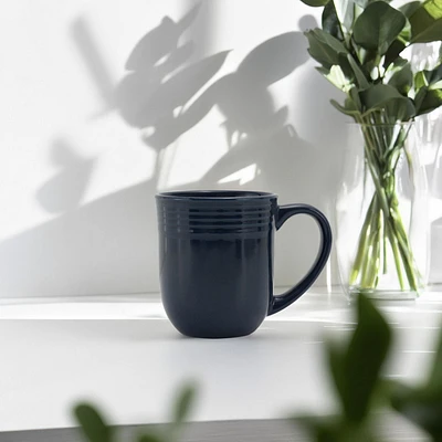 Mainstairs Chiara 16,5 OZ tasse ronde bleu marine Glace couleur avec grès