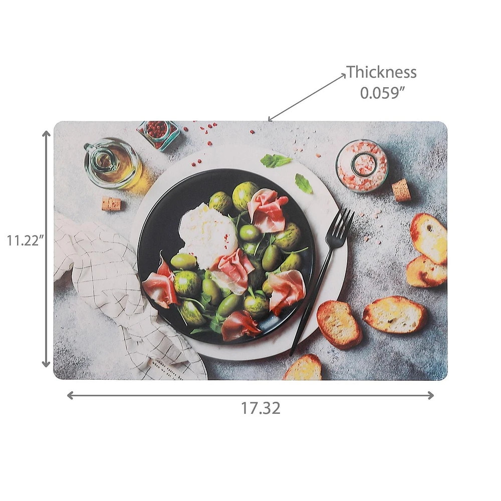 Set De Table En Plastique Assiette Fromage & Olive - Lot De 12