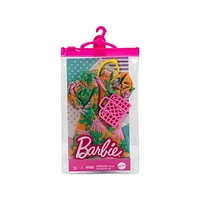 Barbie Coffret Tenue, robe tropicale décolletée, manches bouffantes