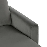 Novogratz Chapman Canapé avec pieds Chrome, velours gris Canapé