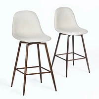 Homycasa Set of 2 Barstool Swivel Counter Stools Sleek Upholstery Barstool with Ergonomics Curved Seat