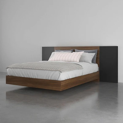 Dusk 3 Piece Bedroom Set, Walnut and Black