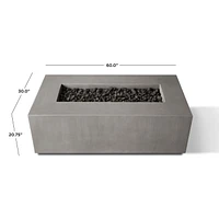 Real Flame Estes 60" Rectangle Propane Fire Pit With Hidden Tank in Flint by Jensen Co.