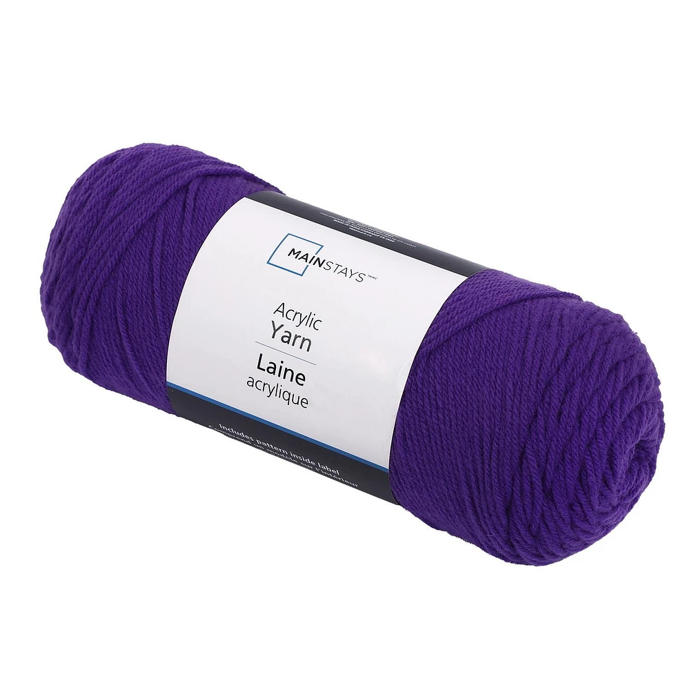 Laine acrylique Mainstays Fil acrylique violet moyen 7 oz 397 verges