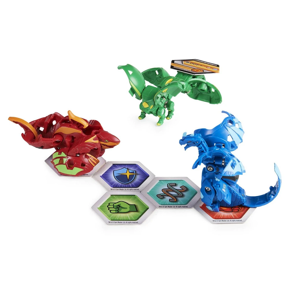 Starter Pack Bakugan, Coffret de 3, Fenneca Ultra, Figurines articulées Geogan Rising à collectionner