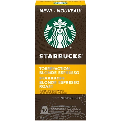 Starbucks® by Nespresso® Blonde Espresso Roast Coffee Capsules, 10 Nespresso Coffee Pods