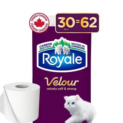 Royale Velour papier hygiénique, 30 équivalant à 62 rouleaux 2-ép., 147 feuilles /roul