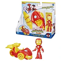 Marvel Spidey et ses Amis Extraordinaires, coffret Bolide Iron Man, figurine, véhicule et accessoire