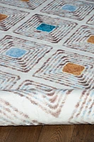 Motif Printed Faux Rabbit Blinx Ivory & Tan ft. x ft. Area Rug