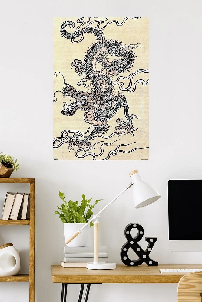 Japanese Dragon Wall Poster, 22.375" x 34"