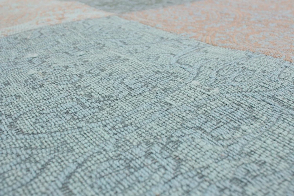 ECARPETGALLERY Tapis Fait à la Main pour Salon, Salle à Manger et Chambre à Coucher Contemporain Collection Collage 5'8" x 7'8" en Bleu