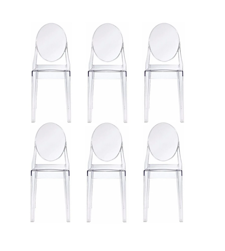Heavenly Collection Clear Plastic Armless Chair