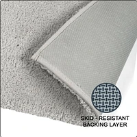 Tapis de bain en polyester gris clair uni 3K Hometrends Tapis bain antidérapant20x32"