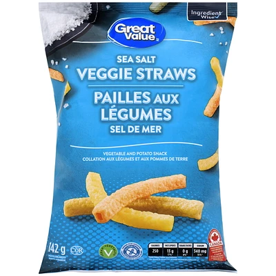 Pailles aux légumes Sel de mer Great Value 142 g