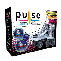 Chicago Skates Pulse LED Light Up Rollerskates, Silver, 1