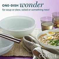 Corelle Winter Frost White 40 oz Glass Meal Bowl, 46oz bowl