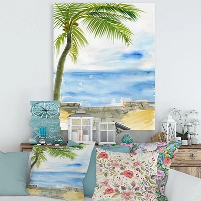 Designart Palm Beach Resort At Dawn II Canvas Wall Art